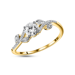 Bague en Argent 925 doré Or jaune 18k assemblée d'Oxyde de zirconium - Maison Di Giorgio