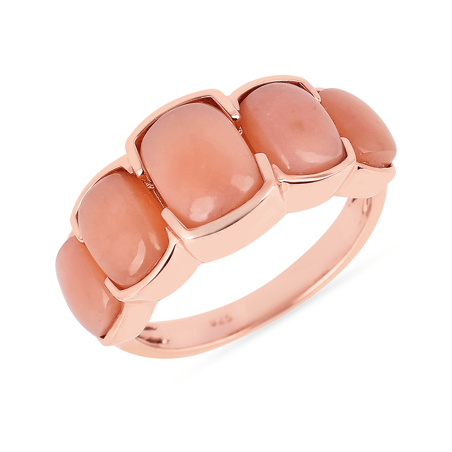 Bague en Argent 925 doré Or rose 18k assemblée d'Opale - Maison Di Giorgio