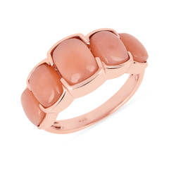 Bague en Argent 925 doré Or rose 18k assemblée d'Opale - Maison Di Giorgio