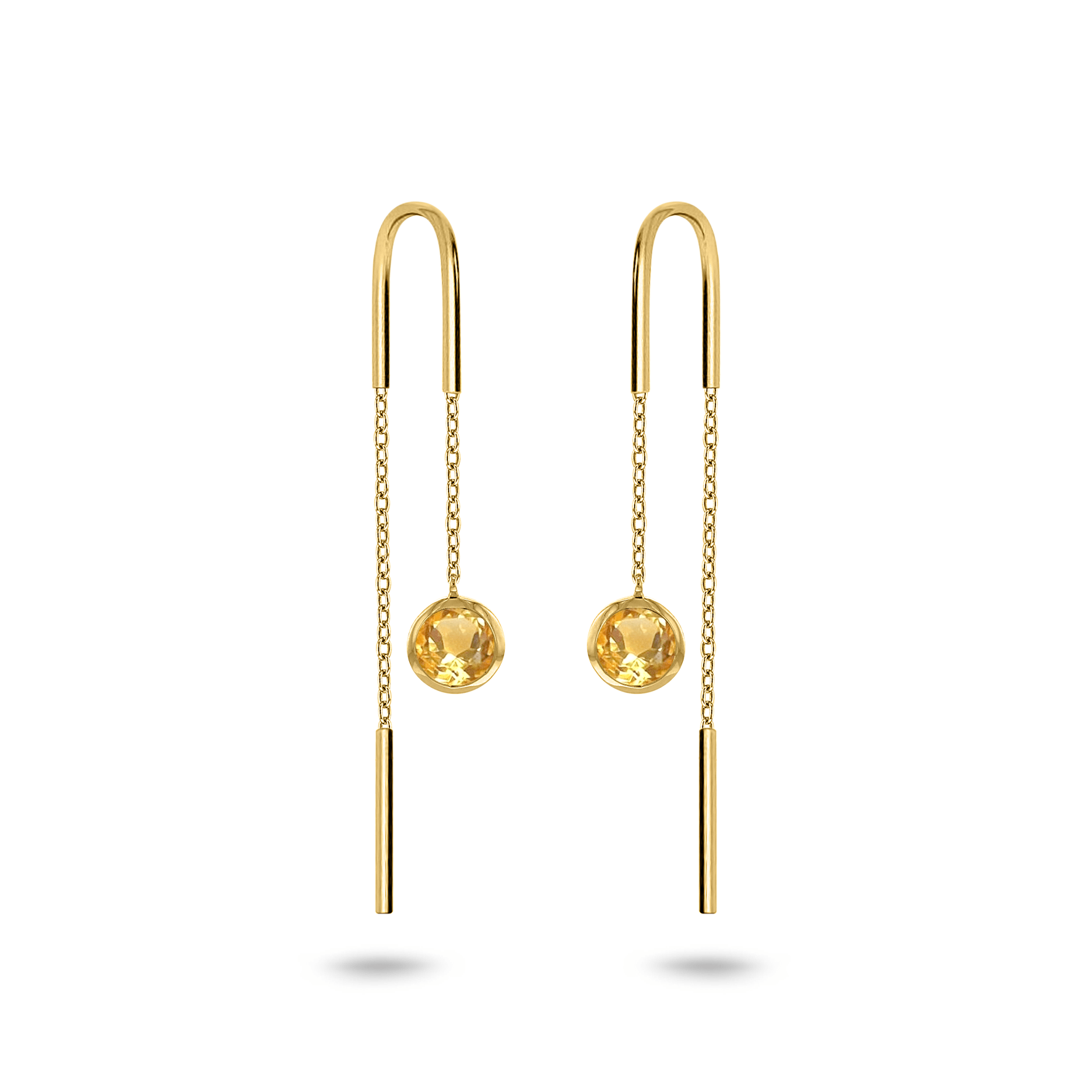 Boucles d'oreilles en Argent 925 doré Or jaune 18k assemblées de Citrine - Maison Di Giorgio