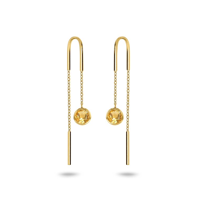 Boucles d'oreilles en Argent 925 doré Or jaune 18k assemblées de Citrine - Maison Di Giorgio