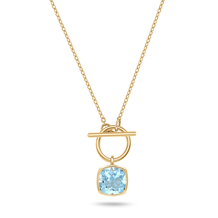 Collier en argent 925 doré Or jaune 18k assemblé de topaze bleue - Maison Di Giorgio