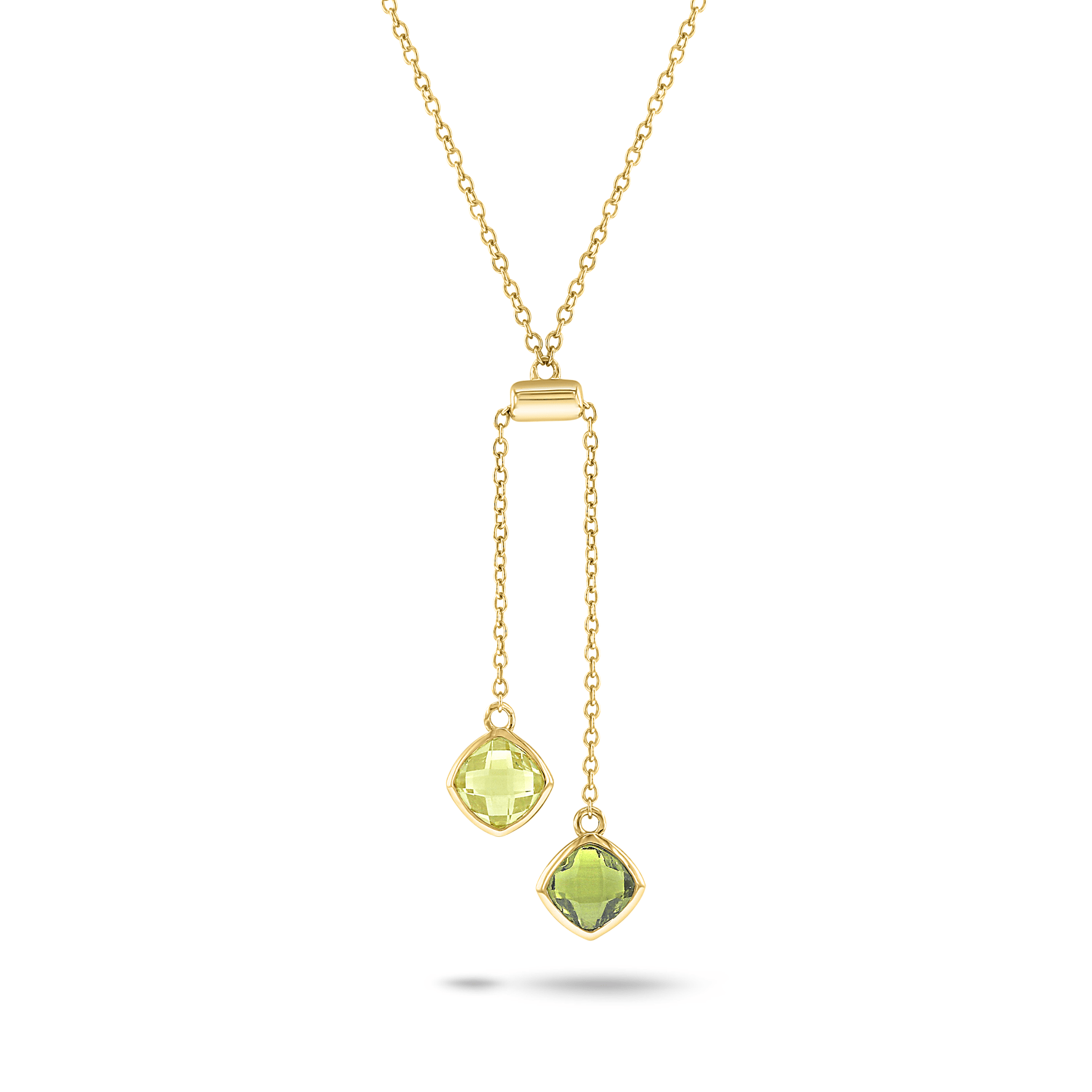Collier en Argent 925 doré Or jaune 18k assemblé de Quartz citron et Oxyde de zirconium - Maison Di Giorgio