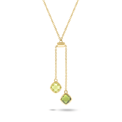 Collier en Argent 925 doré Or jaune 18k assemblé de Quartz citron et Oxyde de zirconium - Maison Di Giorgio