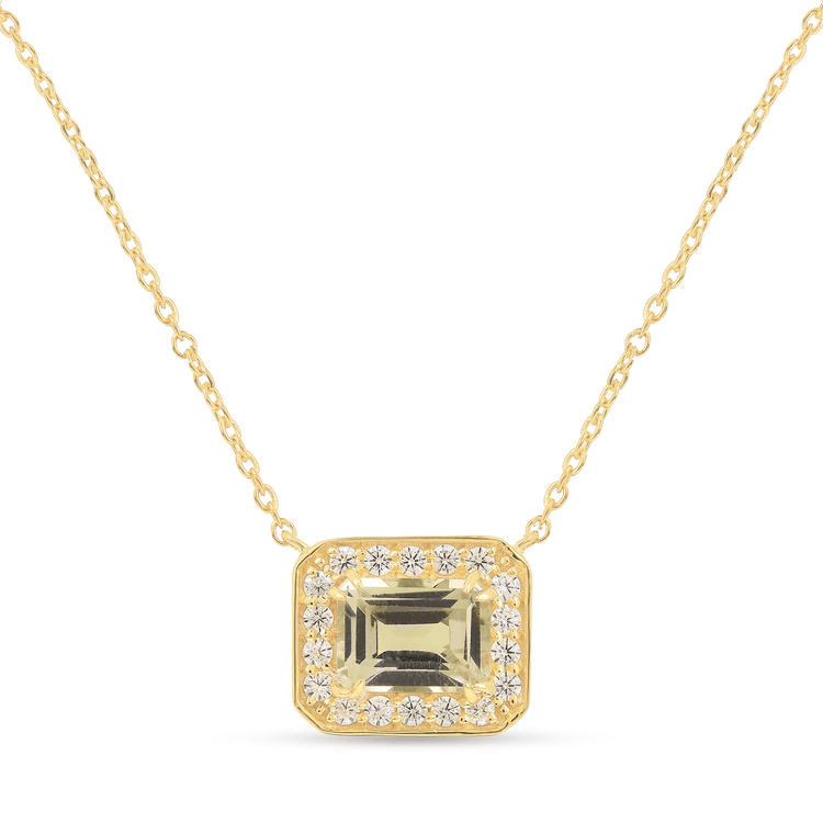 Collier en Argent 925 assemblé d'Améthyste verte et d'Oxyde de zirconium - Maison Di Giorgio