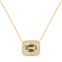 Collier en Argent 925 assemblé d'Améthyste verte et d'Oxyde de zirconium - Maison Di Giorgio