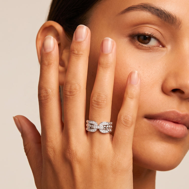 Bague Hyphen - Argent 925, Oxyde de zirconium - Maison Di Giorgio