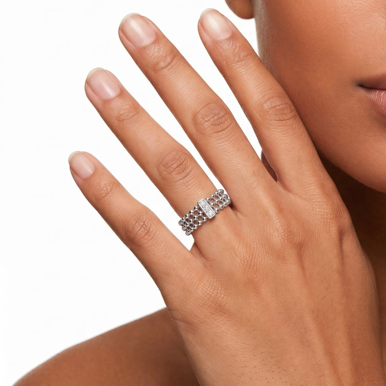 Bague Love Grid - Argent 925, Oxyde de zirconium - Maison Di Giorgio