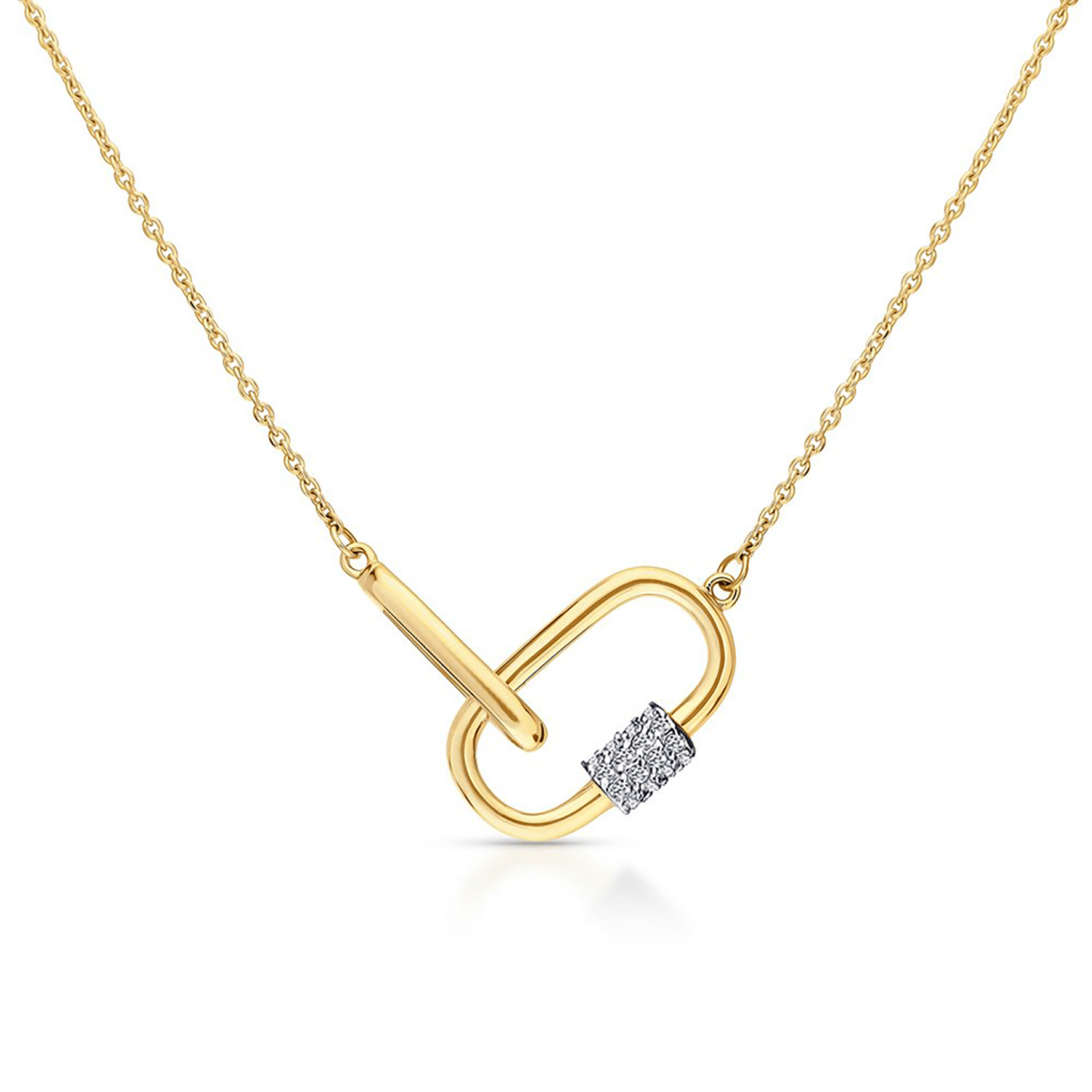 Collier en Argent 925 doré Or jaune 18k assemblée d'Oxyde de zirconium - Maison Di Giorgio