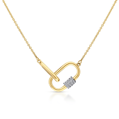 Collier en Argent 925 doré Or jaune 18k assemblée d'Oxyde de zirconium - Maison Di Giorgio