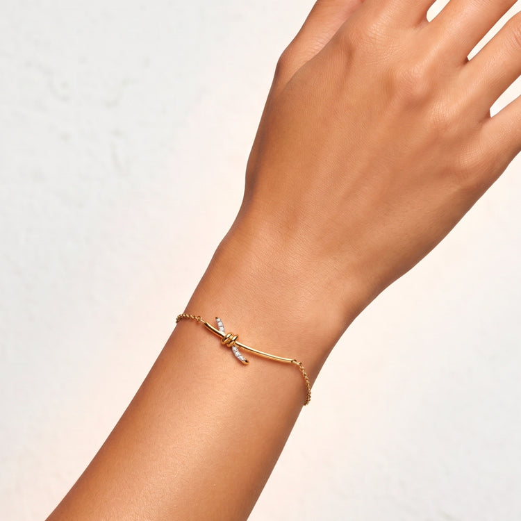 Bracelet Knot - Argent 925 doré Or jaune 18k, Oxyde de zirconium - Maison Di Giorgio