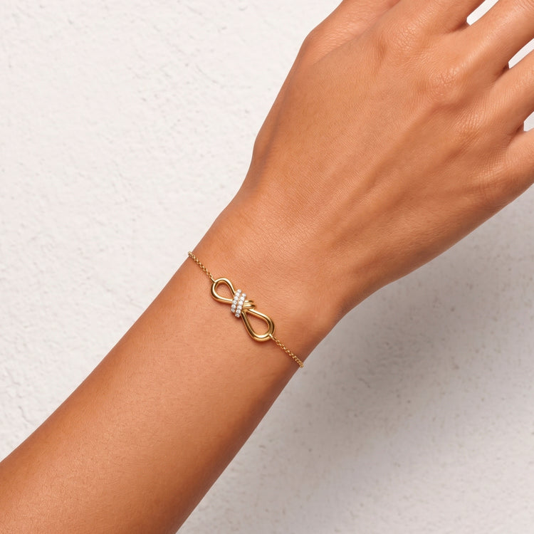 Bracelet Avolto - Argent 925 doré Or jaune 18k, Oxyde de zirconium - Maison Di Giorgio