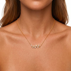Collier Laurel - Argent 925 doré Or jaune 18k, Oxyde de zirconium - Maison Di Giorgio