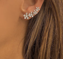 Boucles d'oreilles en Argent 925 plaqué Rhodium assemblées d'Oxyde de zirconium - Maison Di Giorgio