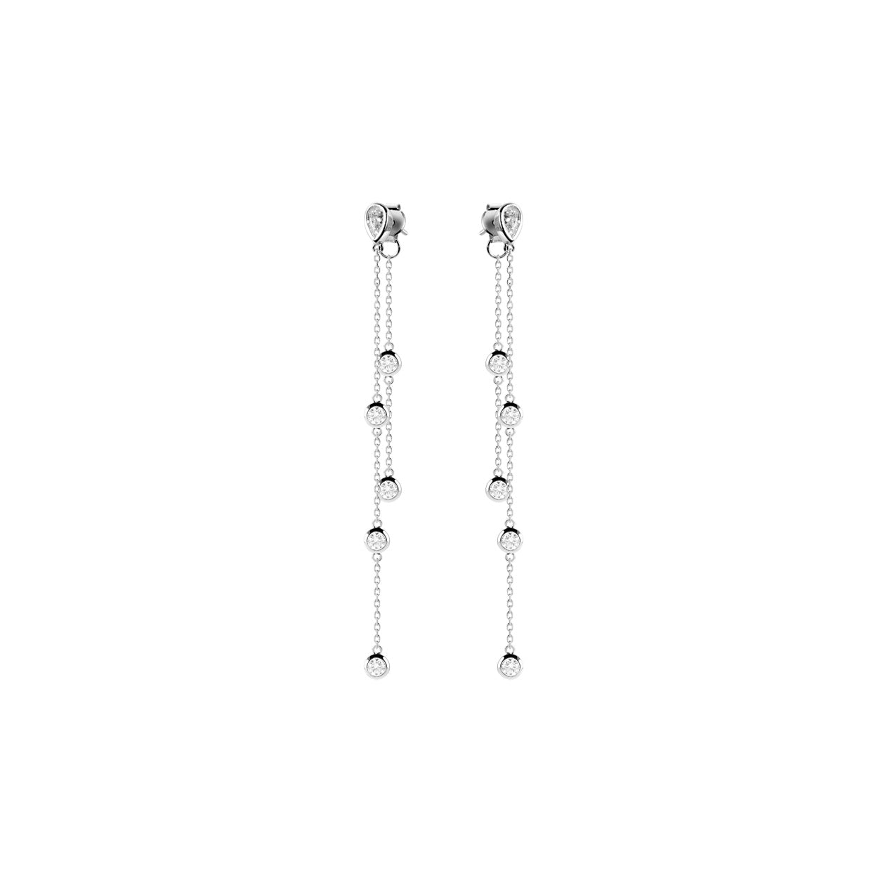 Boucles d'oreilles en Argent 925 plaqué Rhodium assemblées d'Oxyde de zirconium - Maison Di Giorgio