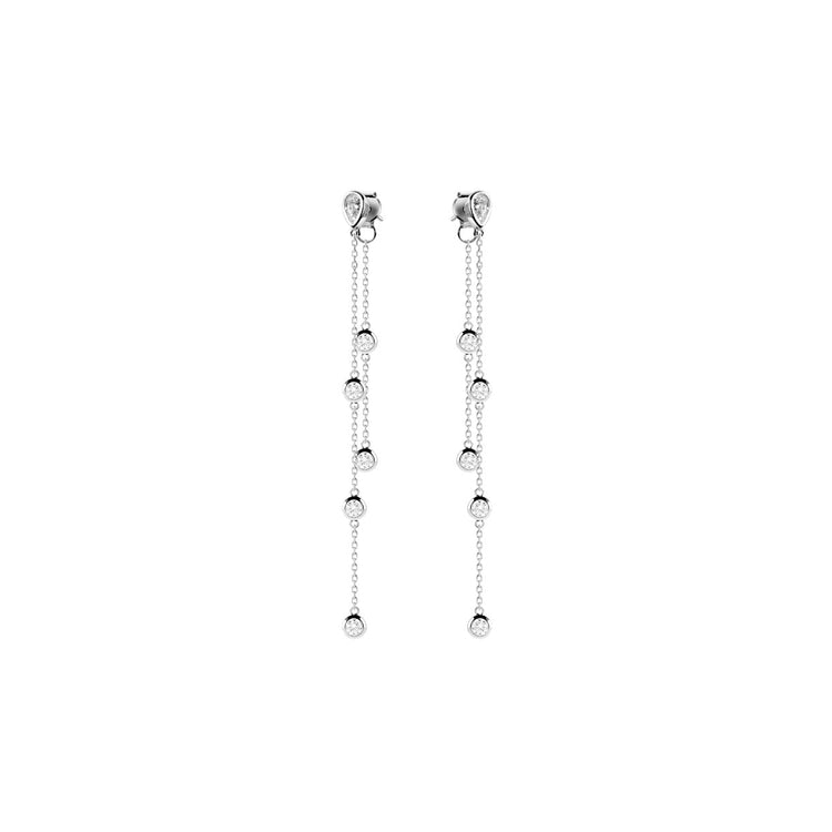 Boucles d'oreilles en Argent 925 plaqué Rhodium assemblées d'Oxyde de zirconium - Maison Di Giorgio