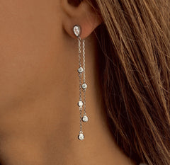 Boucles d'oreilles en Argent 925 plaqué Rhodium assemblées d'Oxyde de zirconium - Maison Di Giorgio