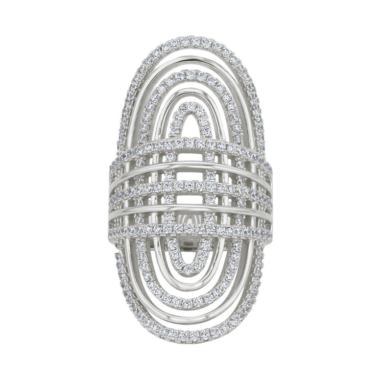 Bague en Argent 925 plaqué Rhodium assemblée d'Oxyde de zirconium - Maison Di Giorgio