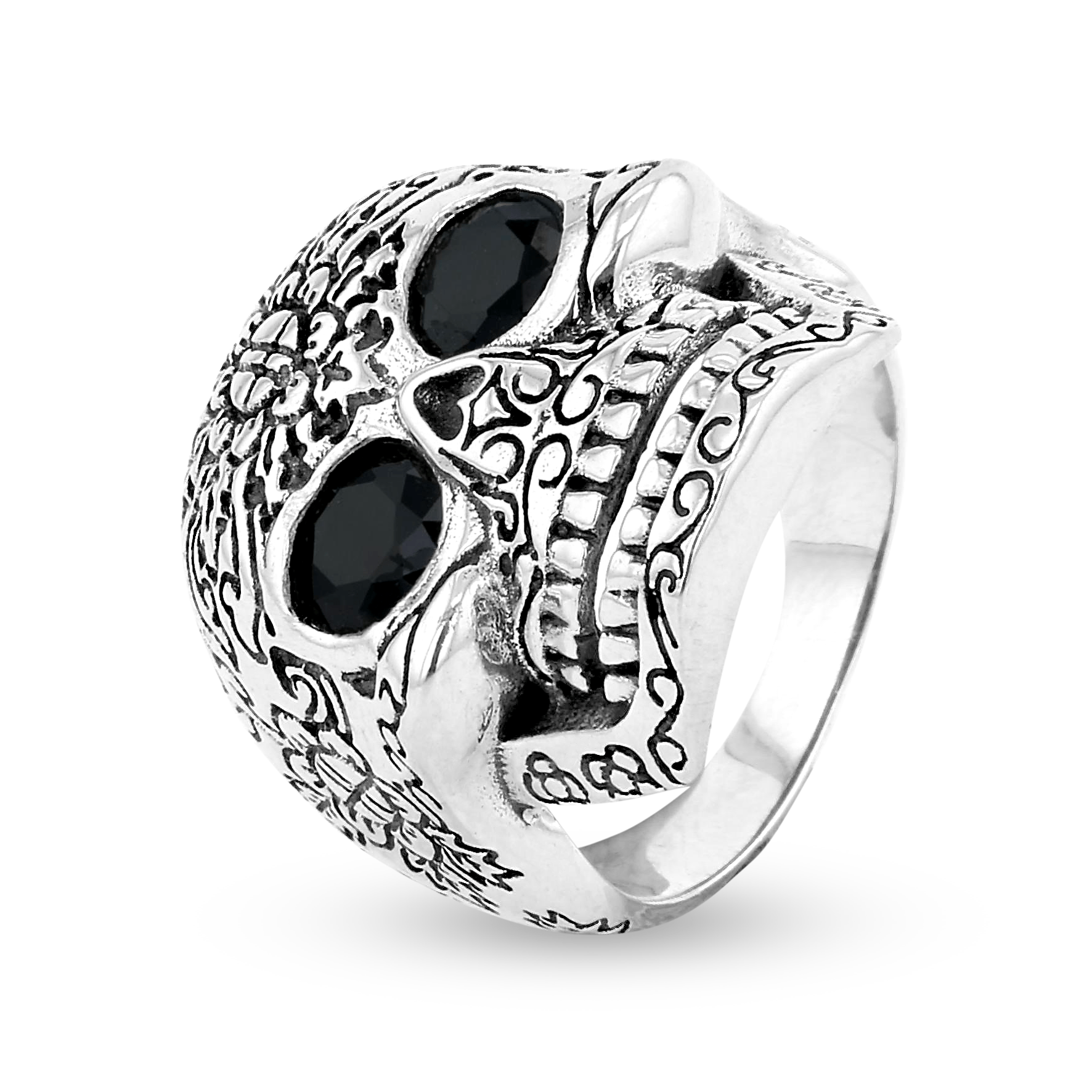 Bague en Argent 925 oxydé assemblée d'Oxyde de zirconium - Maison Di Giorgio