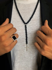 Bague en Argent 925 assemblée d'Onyx noir - Maison Di Giorgio