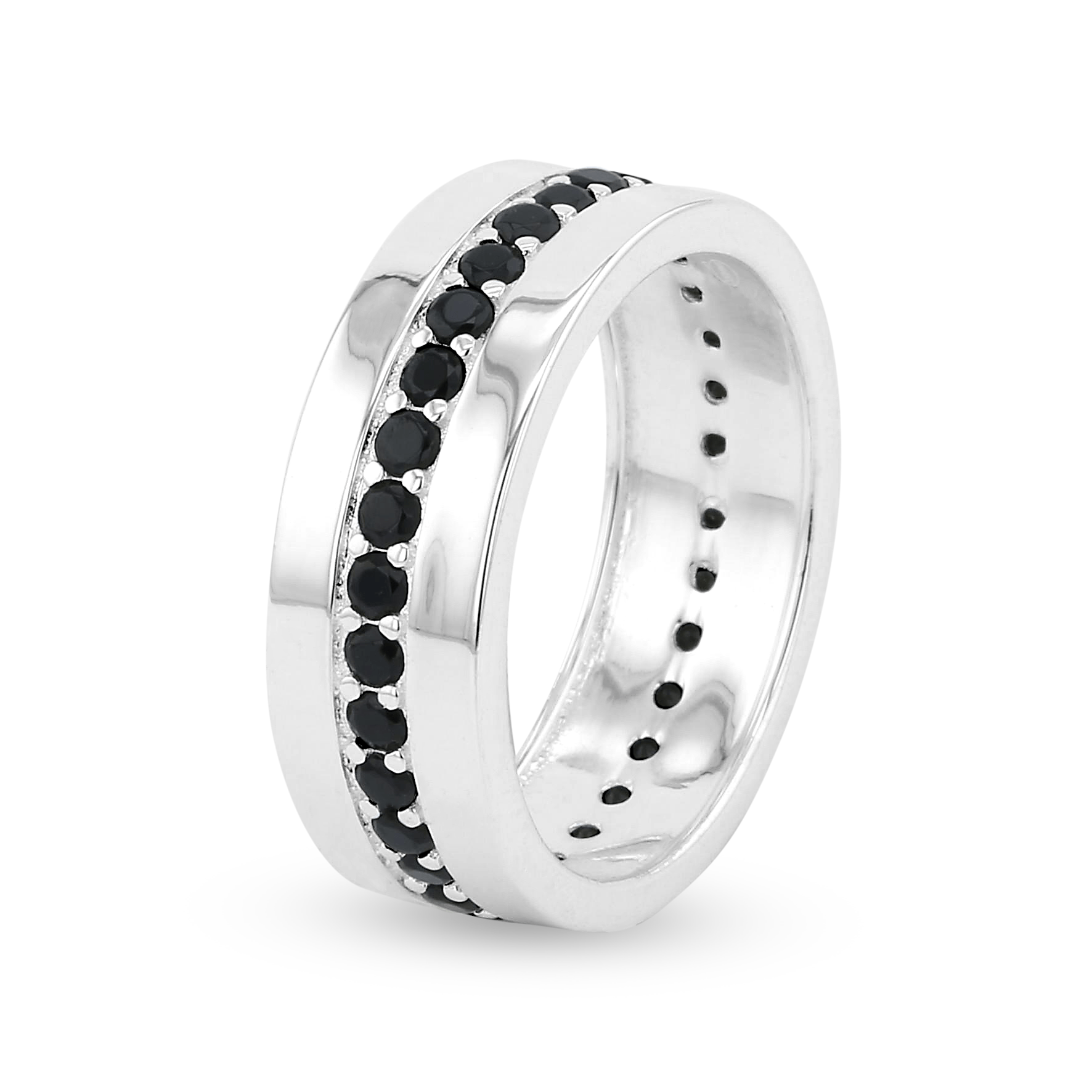 Bague en Argent 925 plaqué Rhodium assemblée d'Oxyde de zirconium - Maison Di Giorgio