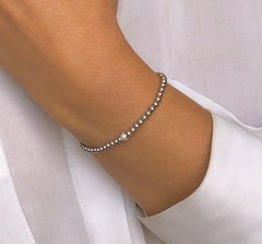 Bracelet en Argent 925 plaqué Rhodium assemblé d'oxyde de zirconium - Maison Di Giorgio