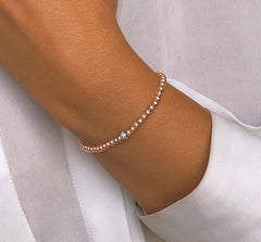 Bracelet en Argent 925 doré Or rose 18k assemblé d'oxyde de zirconium - Maison Di Giorgio