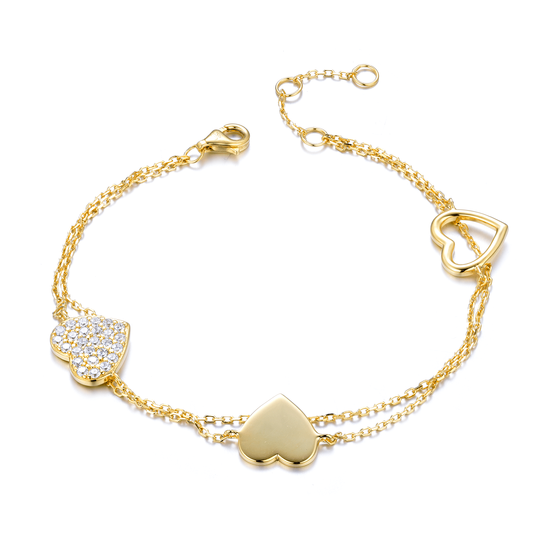 Bracelet en Argent 925 doré Or jaune 18k assemblé d'oxyde de zirconium - Maison Di Giorgio