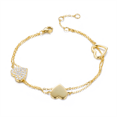 Bracelet en Argent 925 doré Or jaune 18k assemblé d'oxyde de zirconium - Maison Di Giorgio