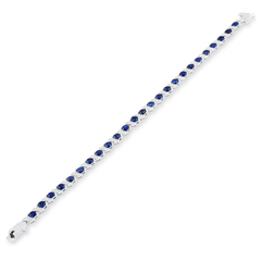 Bracelet en Argent 925 plaqué Rhodium et assemblé d'oxyde de zirconium blanc et Oxyde de zirconium bleu - Maison Di Giorgio