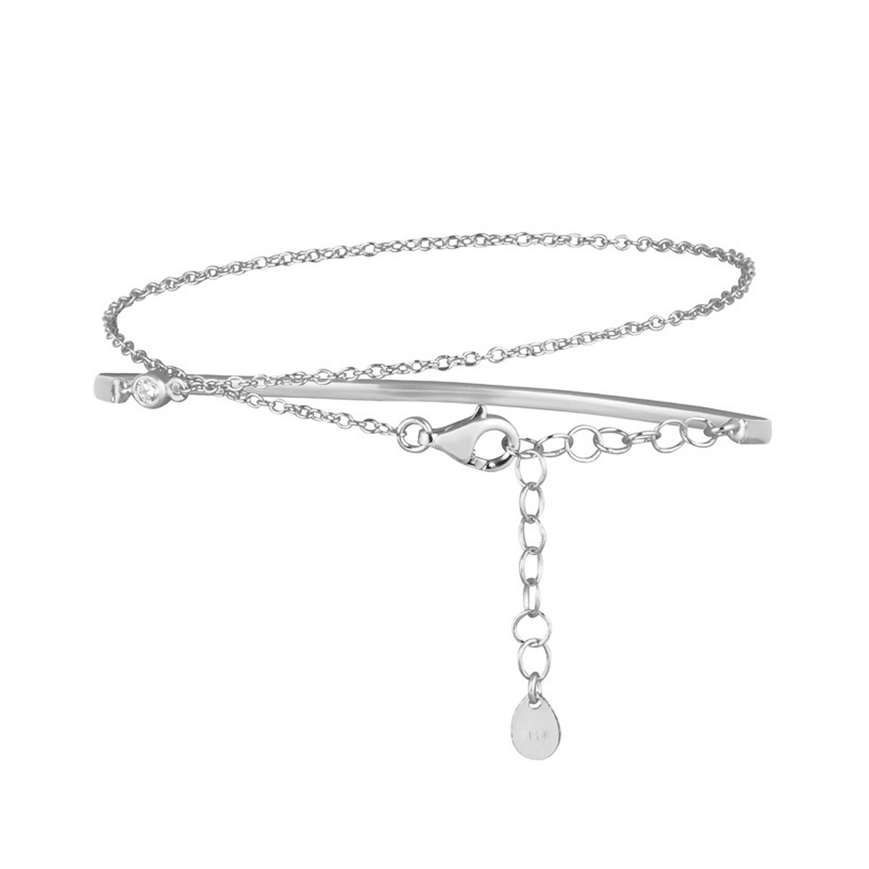 Bracelet en Argent 925 plaqué Rhodium assemblé d'Oxyde de zirconium - Maison Di Giorgio