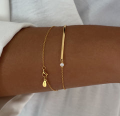Bracelet en Argent 925 doré Or jaune 18k assemblé d'oxyde de zirconium - Maison Di Giorgio