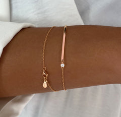 Bracelet en argent 925 doré Or rose 18k assemblé d'oxyde de zirconium - Maison Di Giorgio