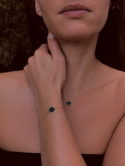 Bracelet en Argent 925 doré Or jaune 18k assemblé d'Onyx noir - Maison Di Giorgio
