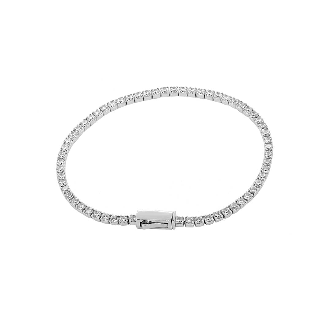 Bracelet en argent 925 plaqué Rhodium assemblé d'oxyde de zirconium - Maison Di Giorgio