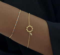 Bracelet en Argent 925 doré Or jaune 18k assemblé d'oxyde de zirconium mutlicolore - Maison Di Giorgio
