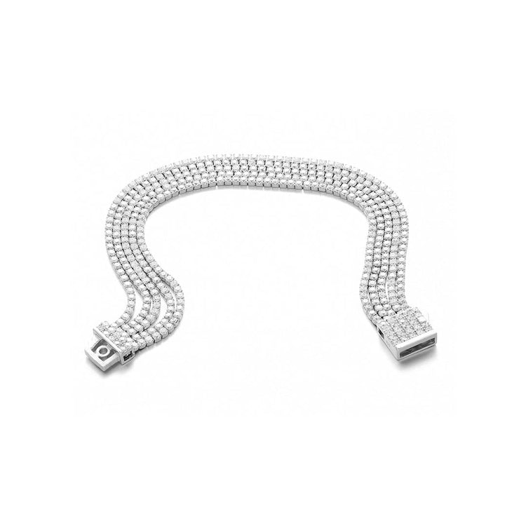 Bracelet en Argent 925 plaqué Rhodium assemblé d'Oxyde de zirconium - Maison Di Giorgio