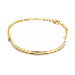 Bracelet en Argent 925 doré Or jaune 18k assemblé d'oxyde de zirconium blanc - Maison Di Giorgio