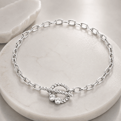 Bracelet Argenté assemblé d'Oxyde de zirconium - Maison Di Giorgio