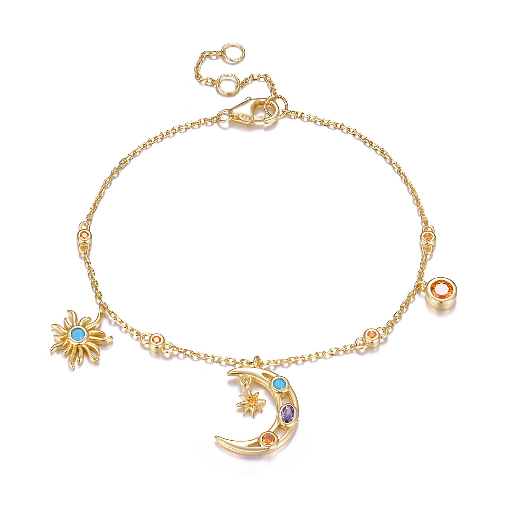 Bracelet en Argent 925 doré Or jaune 18k assemblée d'Oxyde de zirconium - Maison Di Giorgio