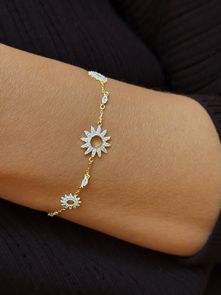 Bracelet en Argent 925 doré Or jaune 18k assemblée d'Oxyde de zirconium - Maison Di Giorgio
