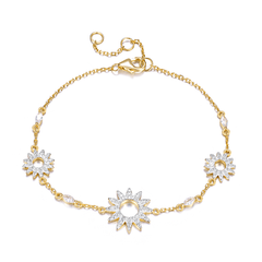 Bracelet en Argent 925 doré Or jaune 18k assemblée d'Oxyde de zirconium - Maison Di Giorgio