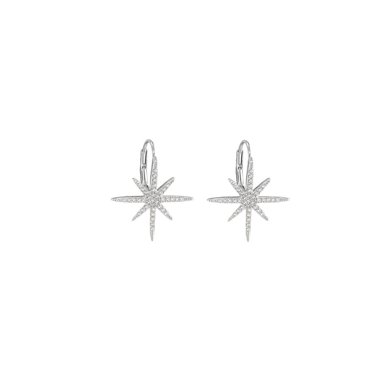 Boucles d'oreilles en Argent 925 plaqué Rhodium assemblées d'Oxyde de zirconium - Maison Di Giorgio