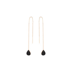 Boucles d'oreilles en Argent 925 doré Or rose 18k assemblées d'oxyde de zirconium noir - Maison Di Giorgio