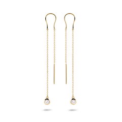 Boucles d'oreilles en Argent 925 doré Or jaune 18k assemblées d'Oxyde de zirconium - Maison Di Giorgio