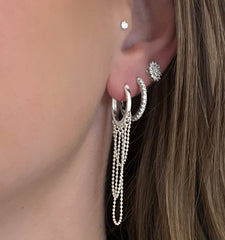 Boucles d'oreilles en Argent 925 plaqué Rhodium assemblées d'Oxyde de zirconium - Maison Di Giorgio