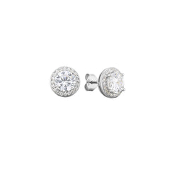 Boucles d'oreilles en Argent 925 plaqué Rhodium assemblées d'Oxyde de zirconium blanc - Maison Di Giorgio