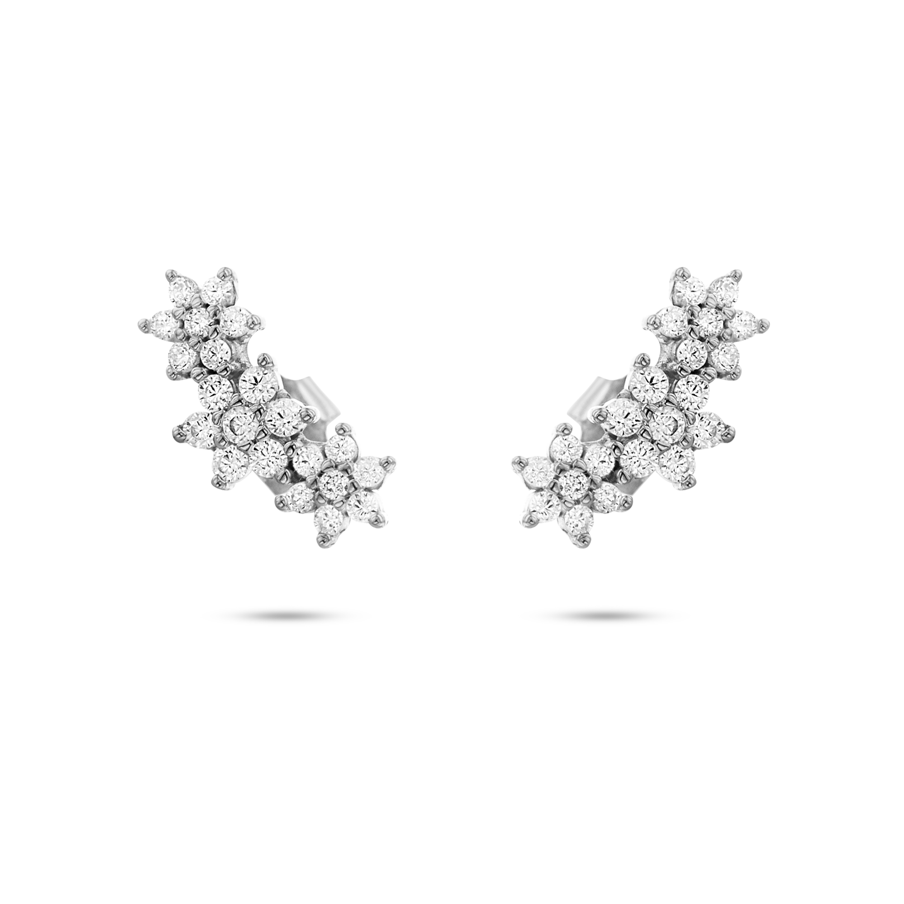 Boucles d'oreilles en Argent 925 plaqué Rhodium et assemblées d'Oxyde de zirconium blanc - Maison Di Giorgio