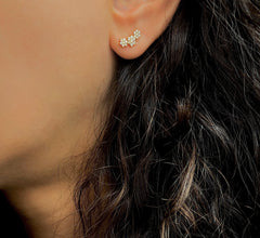 Boucles d'oreilles en Argent 925 plaqué Rhodium et assemblées d'Oxyde de zirconium blanc - Maison Di Giorgio