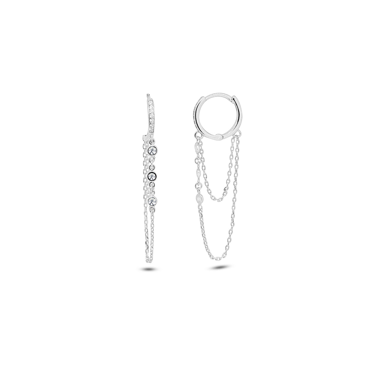 Boucles d'oreilles en Argent 925 plaqué Rhodium - Maison Di Giorgio